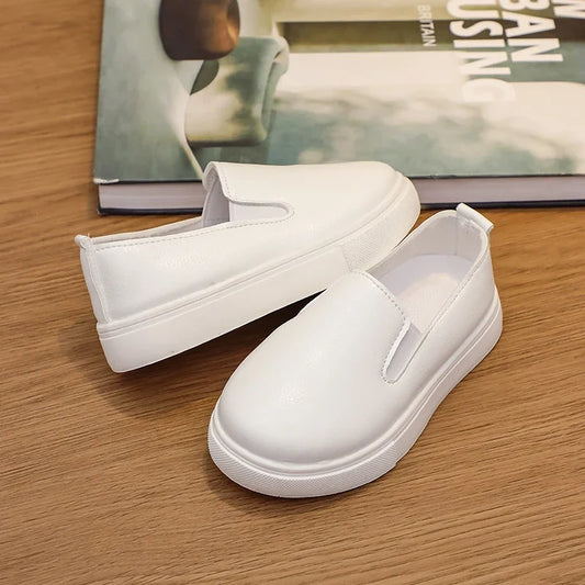 Classic Girls Pure White School Sneakers Versatile Fashion Simple Kids Causal Boys Tennis Shoes Non-slip Children's Sports Shoes