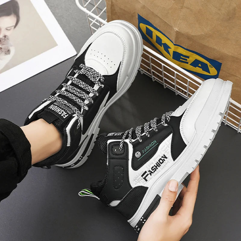 Men's Casual Boots Stylish Thick-soled Non-slip Hiking Boots Breathable High-top Sneakers Ankle Boots for Men Bottes Pour Hommes