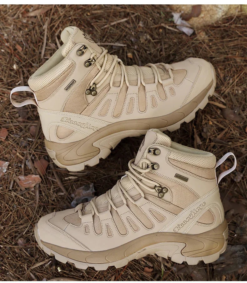 Men Boots 2025 New Platform Boots Outdoor Waterproof Casual Sneakers Working Men Ankle Boots Hiking Safety Shoes Mens Athletic