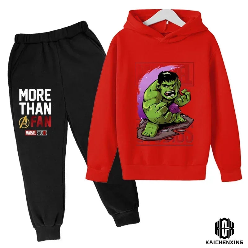 Hulk Hoodies Kids Tracksuits Boy Girl Spring autumn winter Sweatshirt Clothes Set Marvel- Super heros Hooded Pants Suit Children