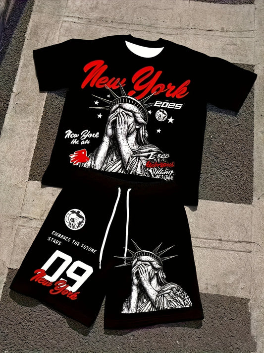 The 2025 Summer new men's suit is light fresh casual roller skating street hip-hop men's wear