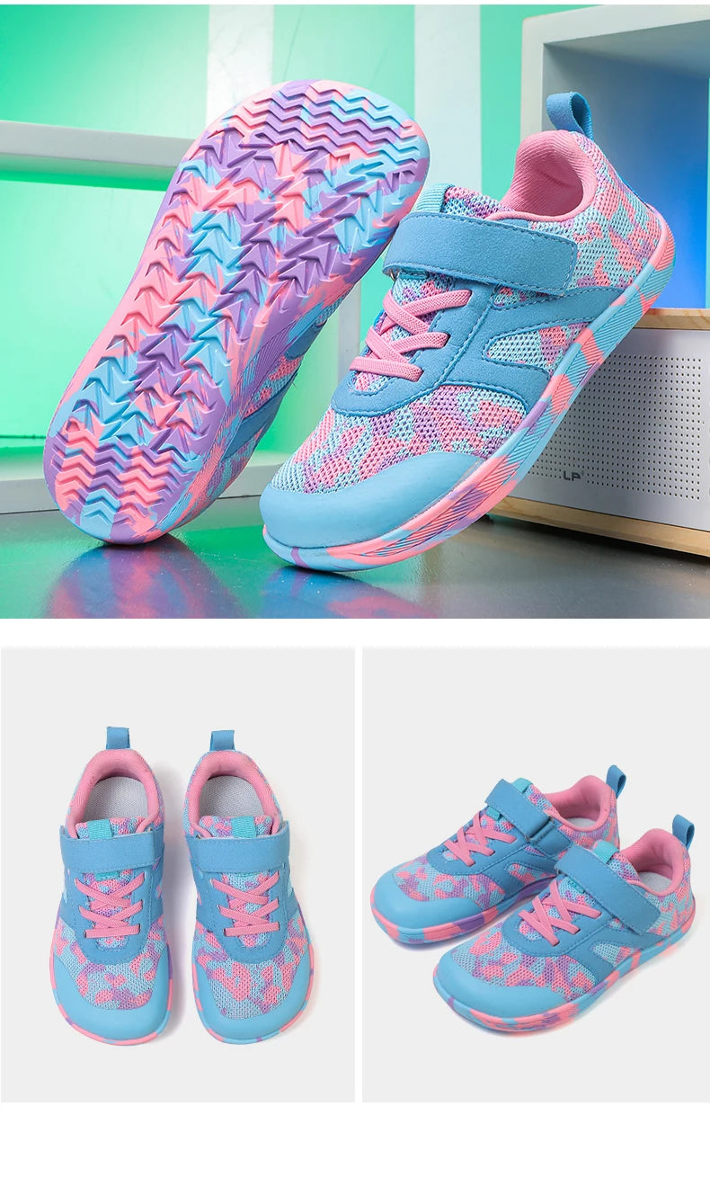 Kid Wide Width Barefoot Shoes | Boys/Girls Minimalist Elastic Opening Sneakers| Flexible- Zero Drop Sole Outdoor Children Shoes