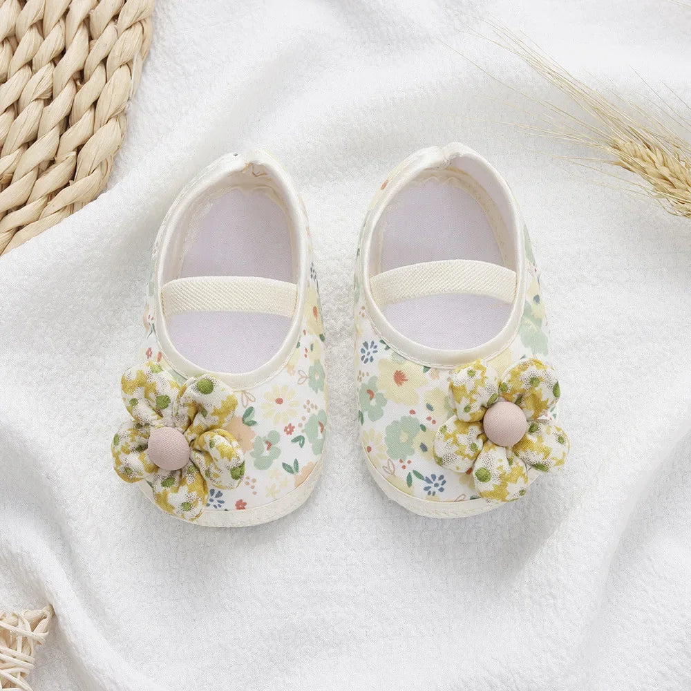 Baby Shoes for Kids Girls Colorful Flowers Princess Shoes Infant Toddler Soft Cotton Anti-slip First Walkers Shoes 0-18 Months