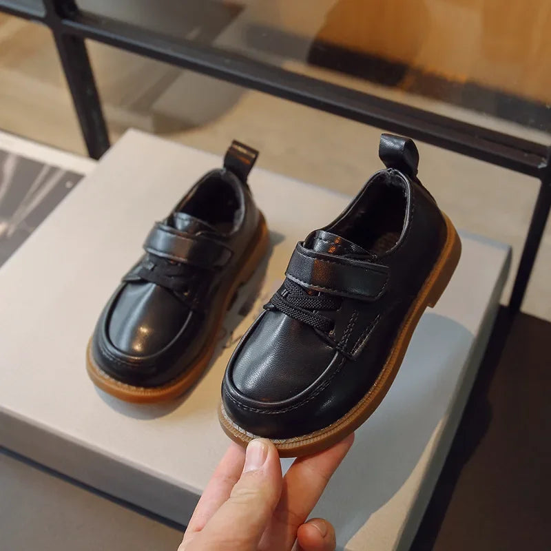 Kids Leather Shoe2023 Spring Autumn New British Leather Shoe Anti Slip Performance Shoes Boy Gril Kids Shoe Fashion Casual Shoes