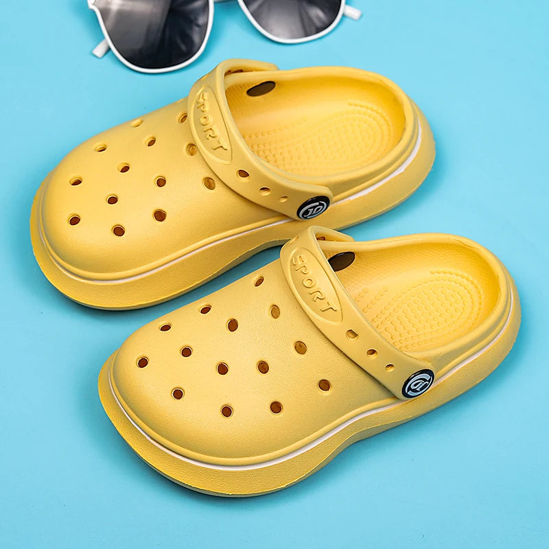 Children Sandals Anti Skid Clogs Boys Girls Summer Hole Water Toddler Shoes Baby Mules Rubber Kids Garden Beach Flats Slippers