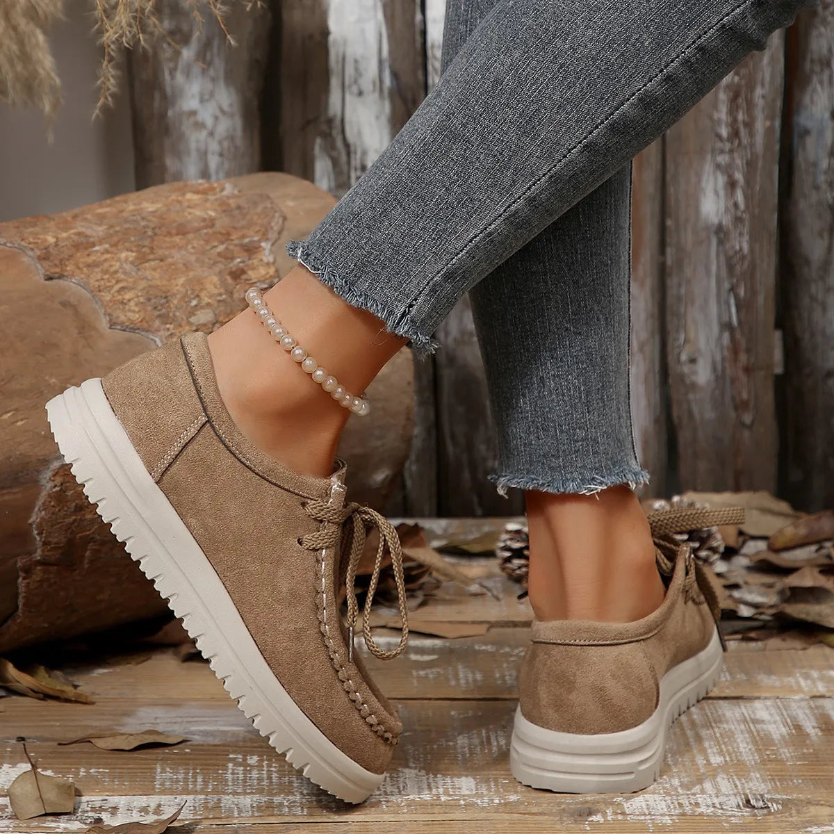 Women's Sports Shoes 2025 Spring Autumn Fashion Platform Sneakers Lace-up Round Toe Casual Comfortable Women's Shoes