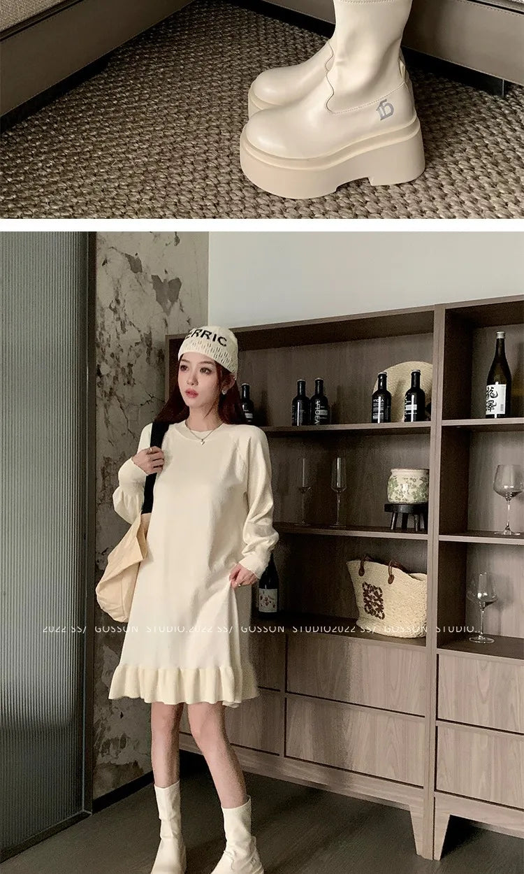 Brand New Gothic Style Sexy Elegant Chunky Platform Women Ankle Boots Big Size 43 Walking Comfy Woman Shoes  Platform Shoes