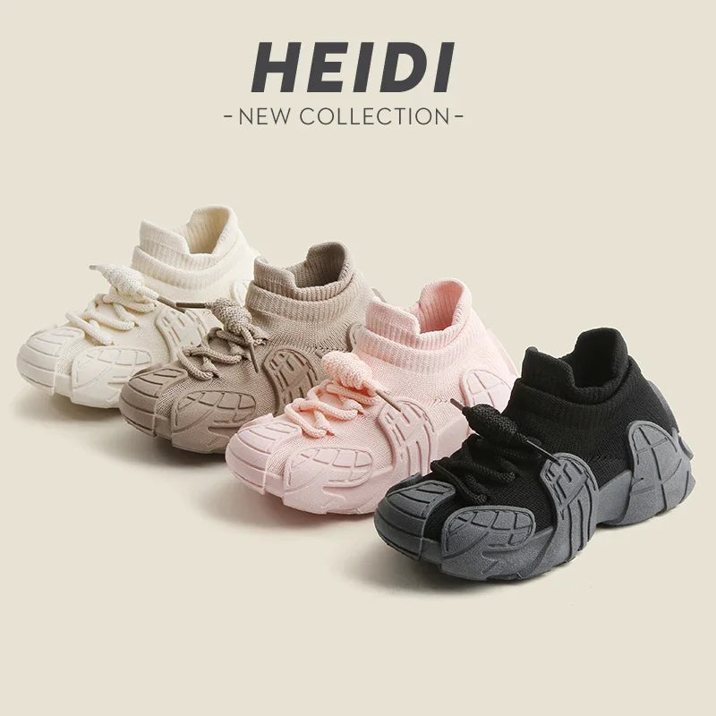 Kid Shoes Sneakers Fashion Knit Luxury Designer High Top Children Shoes Comfortable Casual Running Sports Tennis Shoes Boy Girls