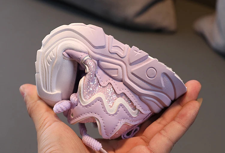 Children's Shoes 2024 New Toddler Girls Sport Shoes Soft Sole Breathable Outdoor Tennis Fashion Kids Sneakers EU21-30