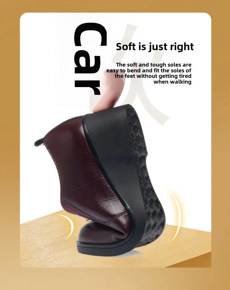 2025 New Women's Shoes Fashion Platform Wedge Shoes Soft Leather Shoes for Women Slip-On Loafers Office Work Shoe Zapatos Mujer