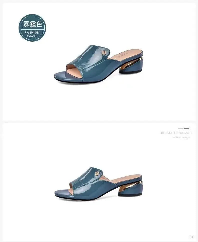 Women's Shoes Fashion Red Sexy Womens Slippers PU Soft Leather Ladies Comfortable Sandals Suitable for Girls Pantuflas Mujer