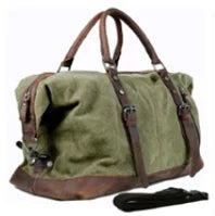 Vintage military Canvas Leather men travel bags Carry on Luggage bags Men Duffel bags travel tote large weekend Bag Overnight