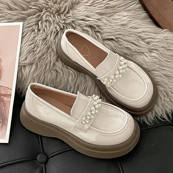Women's Shoes Platform Round Toe British Style All-Match Oxfords Casual Female Sneakers Shallow Mouth Flats Autumn Loafers With