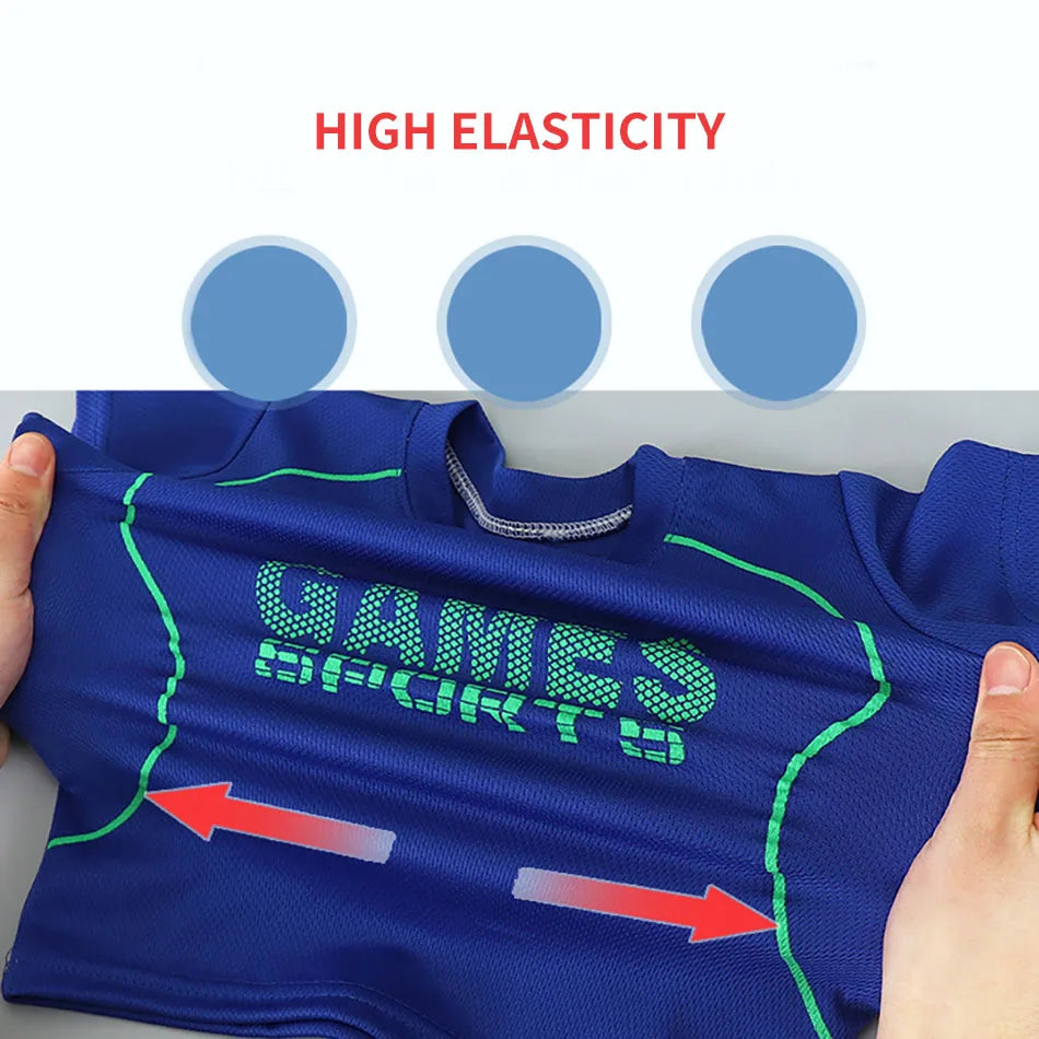 Summer Collection Boys Basketball-Inspired Quick-Dry Homewear Set Solid Color Sports Short and Sleeved Shorts Children Sets