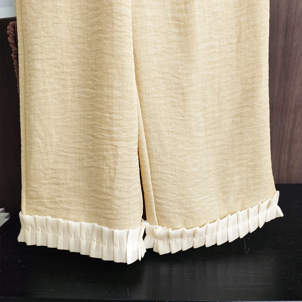 Bear Leader Korean Version Kids Clothes Girls Blue Imitation Denim Suit Summer New Sleeveless Top+Wide Leg Pants Two-piece Set