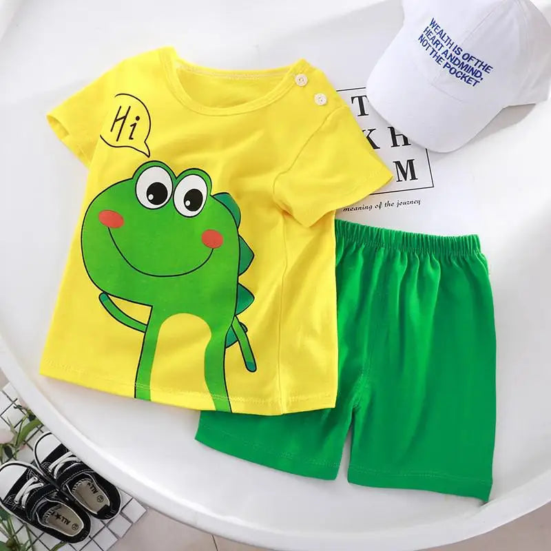 2022 New Summer Infants Clothes Short Sleeve T-shirt+shorts 2-piece For Baby Boys Girls Kids Outfit Children's Clothing Sets