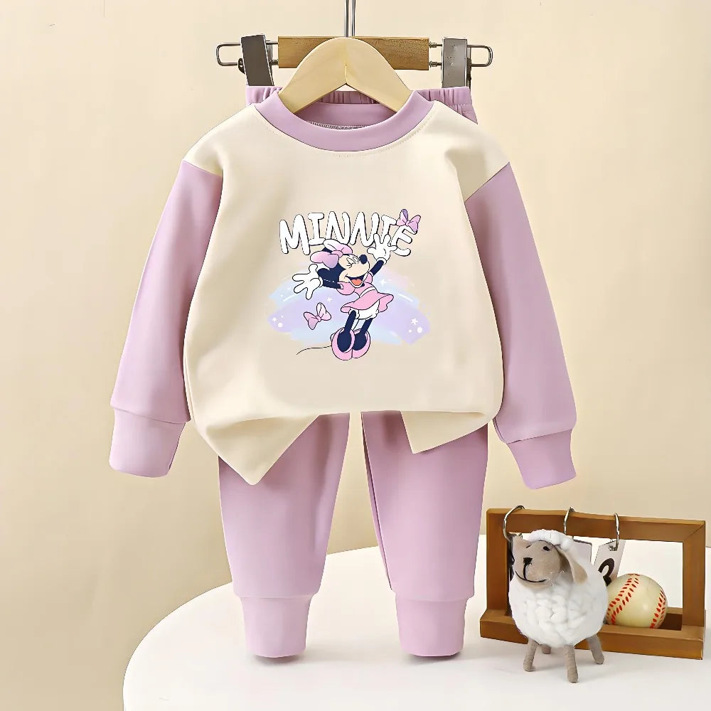 2025 Autumn New Long Sleeve Pajamas Sets for Girls Casual Home Clothes Suit Children Dralon Farbic Kids Bottom Clothes Sleepwear