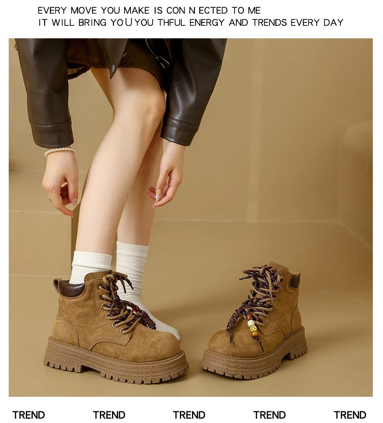 Thick-soled boots, Mallard work boots, versatile casual stylish ankle boots, MD-3