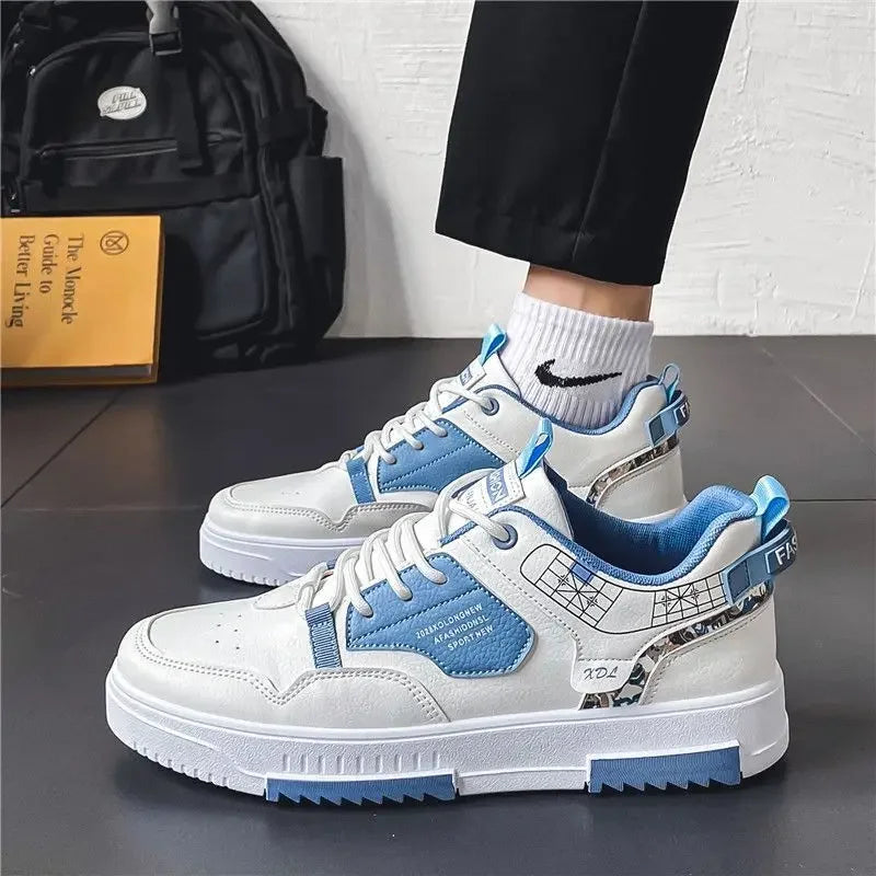 Men's shoes 2025 summer new breathable white shoes men's trendy and versatile thick soled sports board shoes trendy shoes