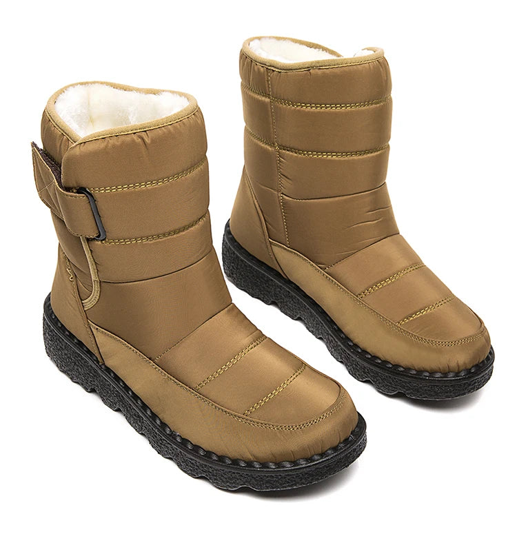 Boots Woman 2025 Winter Boots Women Low Heels Snow Boots With Fur Warm Footwear Winter Shoes Woman Luxury Middle Botas Mujer