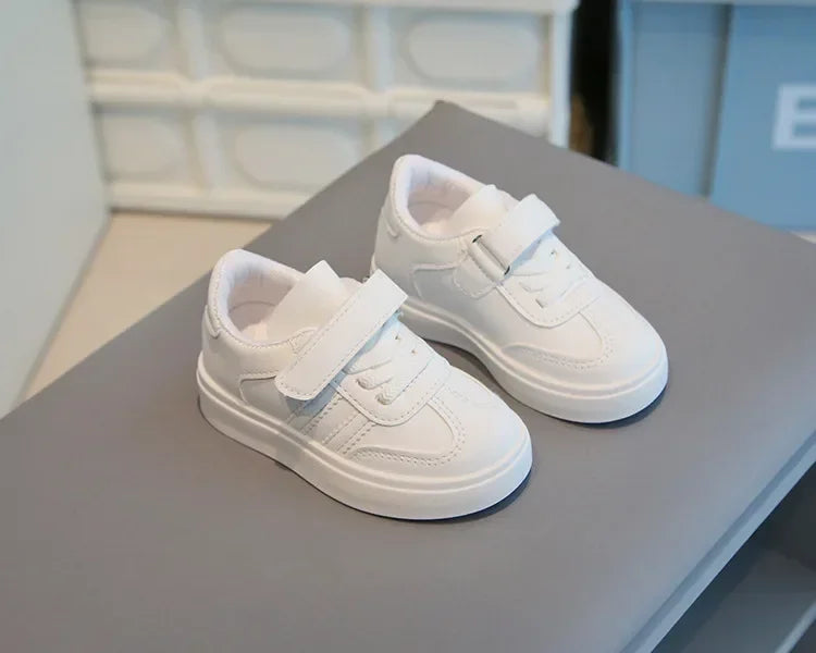 Kids Sports Shoes for School Boys Girls White Shoes Non-slip Soft Sole 2025 New Fashion Children Casual Shoes Hook&loop Trendy