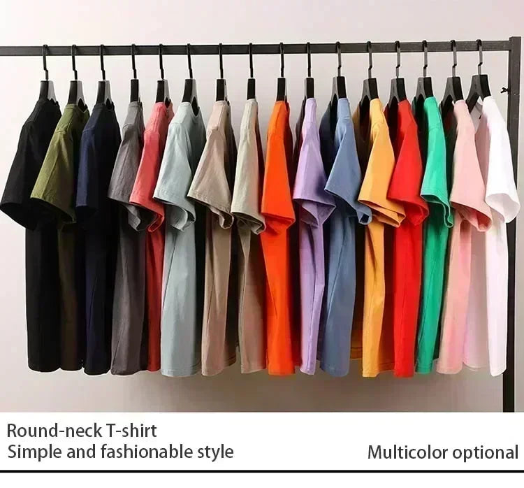 Summer Fashion Brand  Men's Clothes Business Casual Short-sleeved T-shirt Loose and Versatile Crew Neck Top Breathable T-shirt