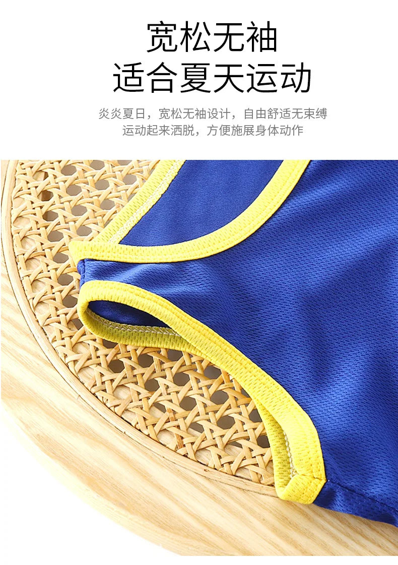 Kids Sports Set for Boys and Girls Baby Basketball Jersey Summer Mesh Tank Top Shorts Quick Dry Set Summer Sportswear