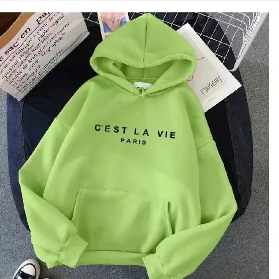 New Large Size Hoodie Sweatshirt Trendy Loose Fit Autumn Winter Women's Fashion Warmth Comfortable Streetwear Style Clothing