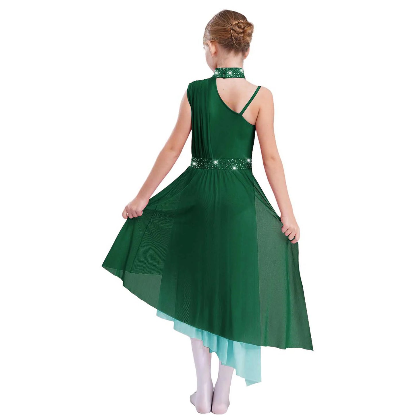 Kids Dance Dress for Girls Modern Contemporary Ballet Skirted Leotard Dress Lyrical Dance Costume Stage Ballerina Dancewear