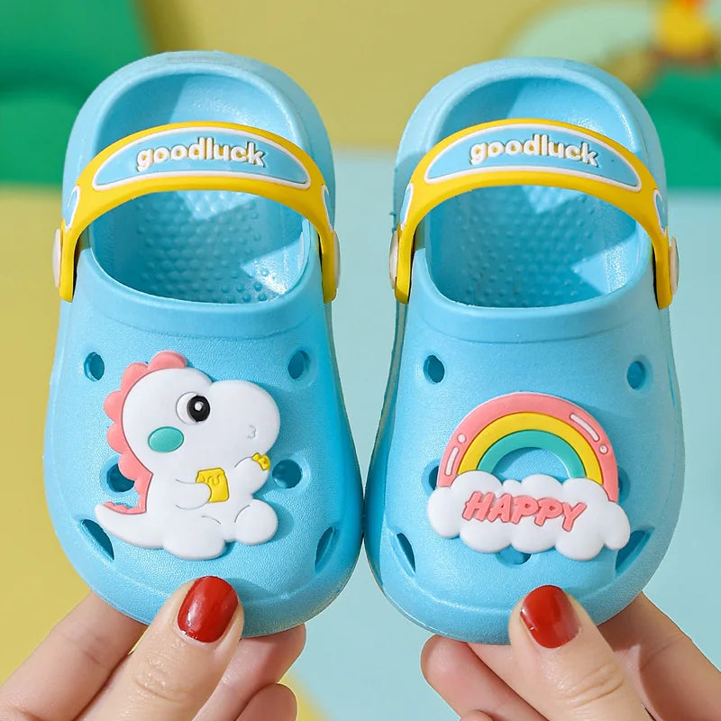 Summer Kids Sandals Hole Children's Shoes Slippers Soft Anti-Skid Cartoon Hole Baby Shoes Sandy Beach for Boys Girls