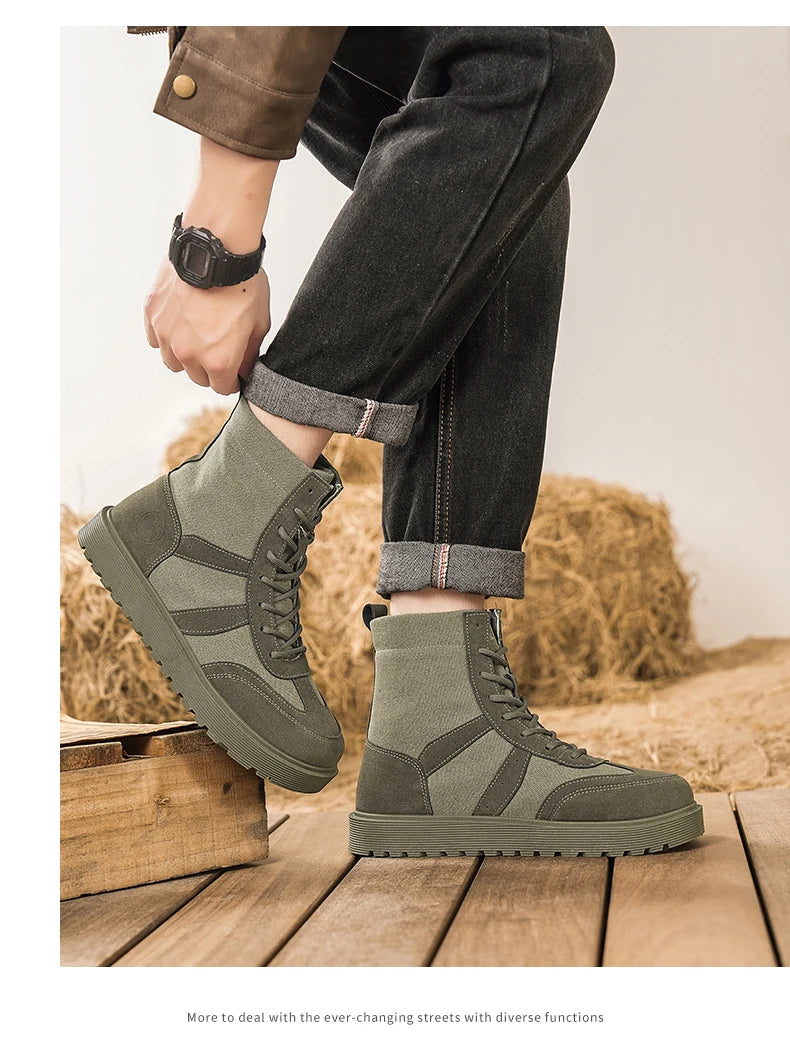 Boots Winter Mens Shoes Casual Cowboy Tactical Motorcycle Chelsea Ankle Work Leather Outdoor Designer Luxury Hiking