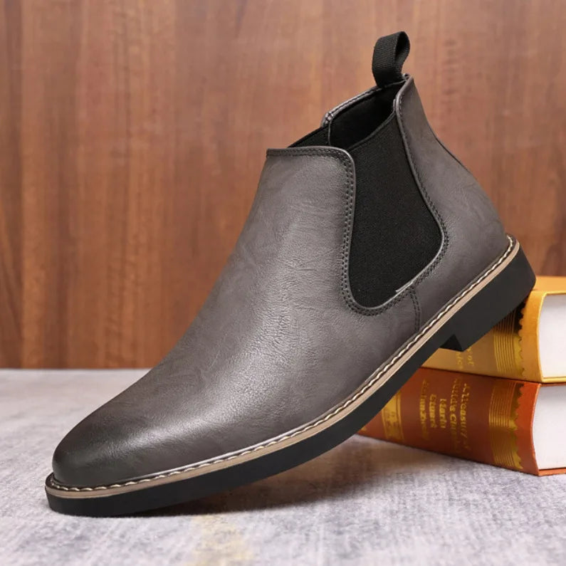 Men's Boots Fashion Chelsea Boots New Business Male Ankle Boots High Top Casual Leather Boot Plus Size British Style Dress Boot