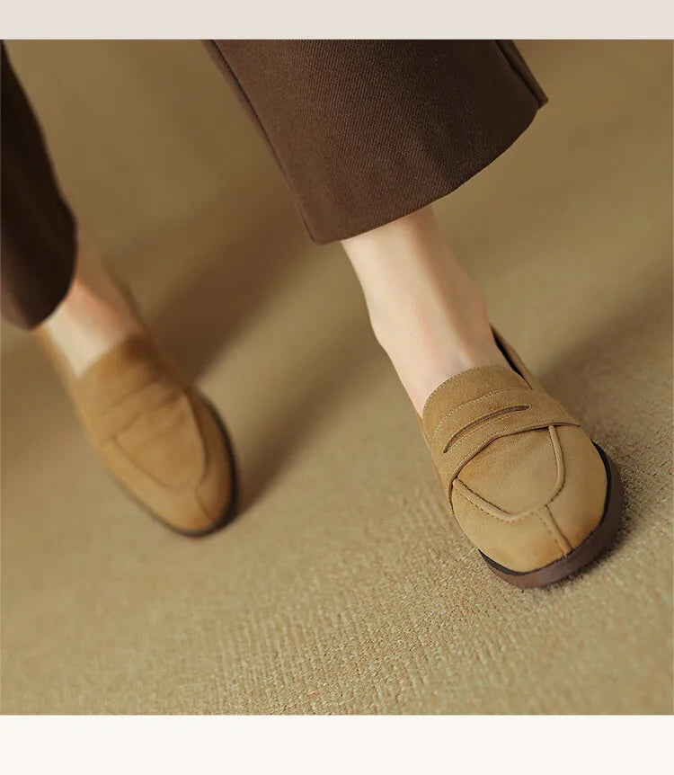 Shoes for Women 2024 Summer Brown Casual Flats Ladies Shoe Fashion Suede Loafers Soft Sole Non-Slip Feminino Zapatos Mujer