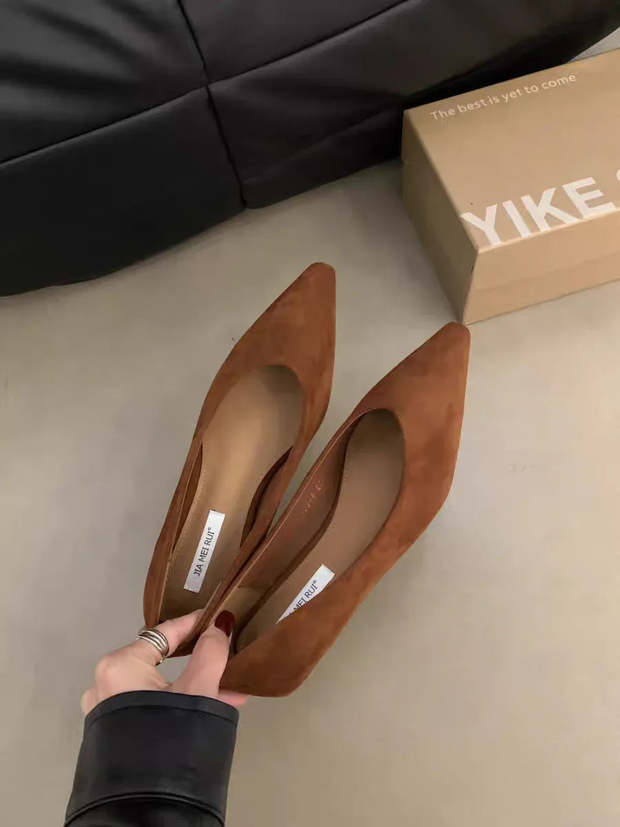 Women's Fashion Flat Shoes 35-39 Pointed Toe Shallow Mouth One Foot Stirrup Single Shoes Comfortable Soft Bottom Women's Shoes