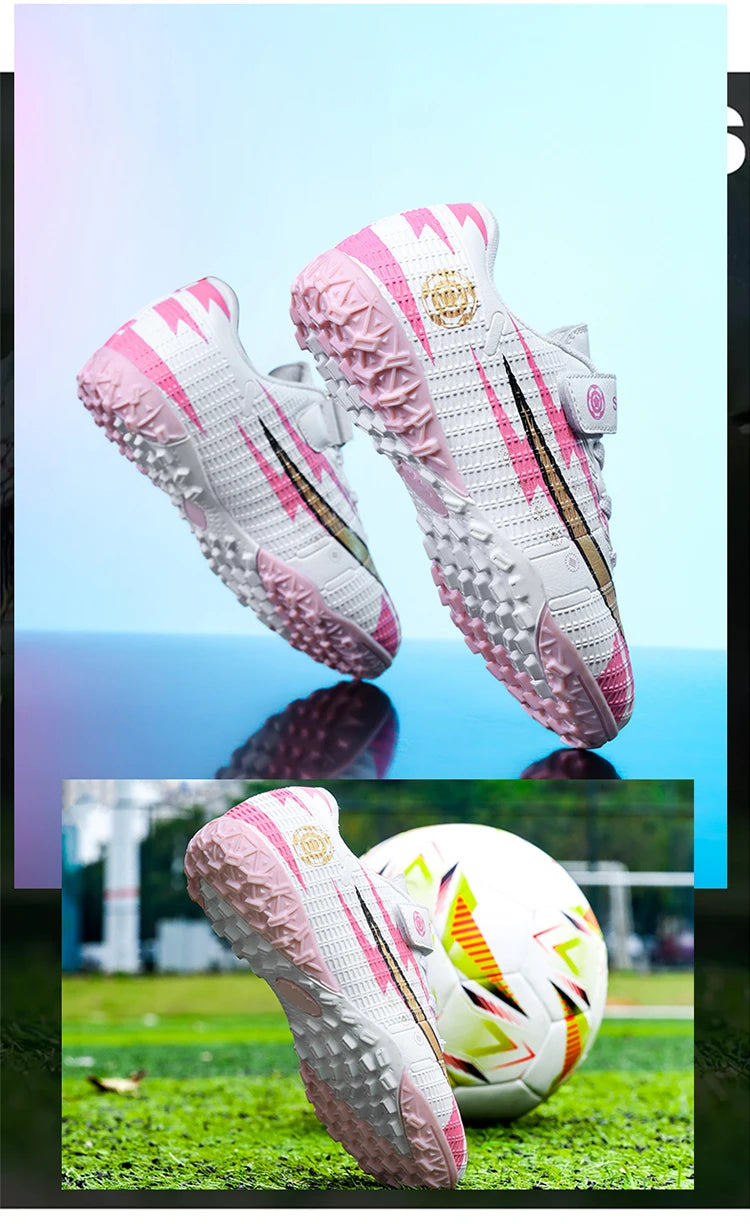 Kids Soccer Shoes TF School Football Boots Boys Girls Cleats Grass Sneakers Child Outdoor Athletic Training Sports Footwear28-39