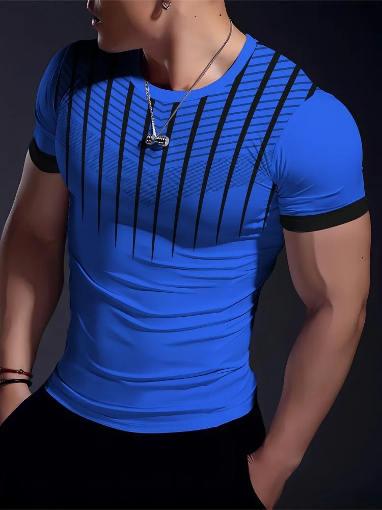 Los Angeles Text Printed Men's Sports T-shirt Summer Daily Casual Men's Short-sleeved Top Outdoor Fashion Men's Fitness T-shirt