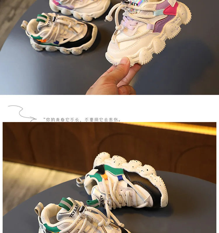 Children Casual Sneakers Kids Casual Sports Shoes Boy Girl Soft Sole Anti-slip Leisure Shoes Running Shoes 3 4 5 6 Year
