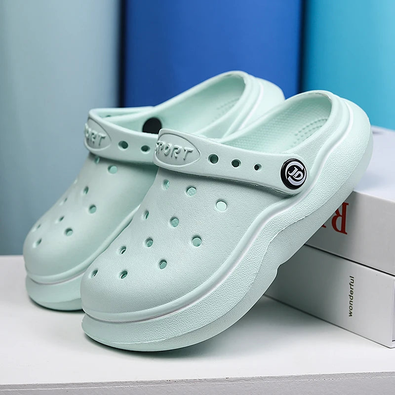 Children Sandals Anti Skid Clogs Boys Girls Summer Hole Water Toddler Shoes Baby Mules Rubber Kids Garden Beach Flats Slippers