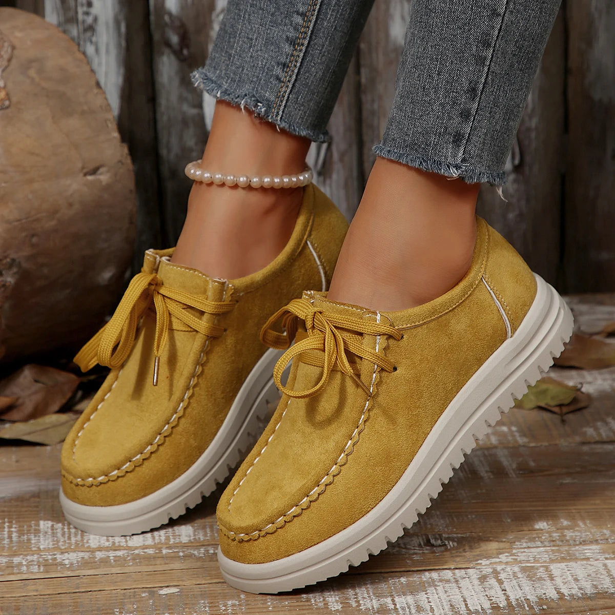 Women's Sports Shoes 2025 Spring Autumn Fashion Platform Sneakers Lace-up Round Toe Casual Comfortable Women's Shoes