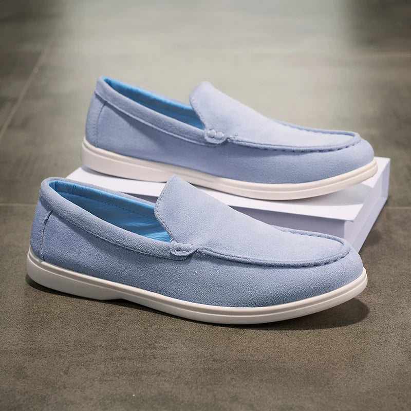 2025 New Men's Slip-On Shoes - Lightweight Solid-Color Classic, Comfortable One-Step, Driving & Street Versatile Casual Footwear