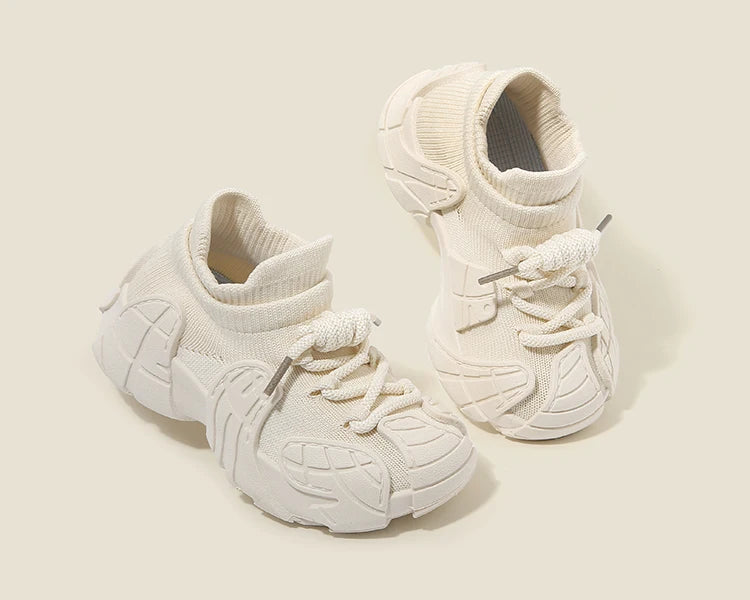 Kid Shoes Sneakers Fashion Knit Luxury Designer High Top Children Shoes Comfortable Casual Running Sports Tennis Shoes Boy Girls