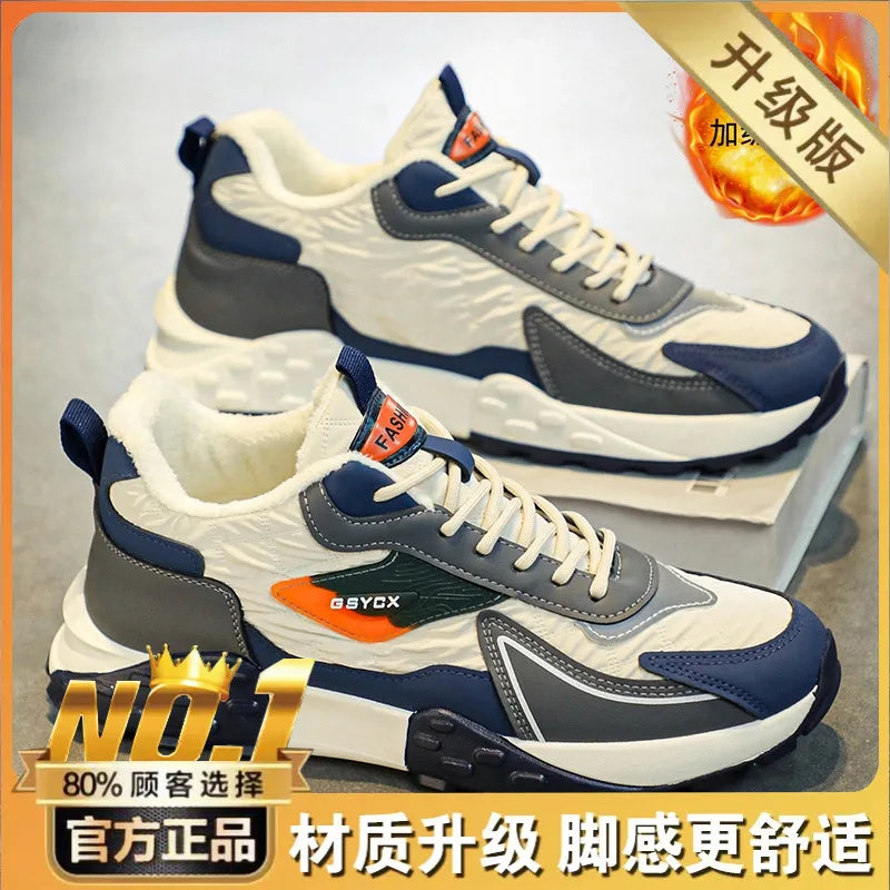 New Sneakers Shoes for Men Luxury Platform Male Sneakers High Quality Casual Running Shoes Winter Plus Size Cotton Man Shoes