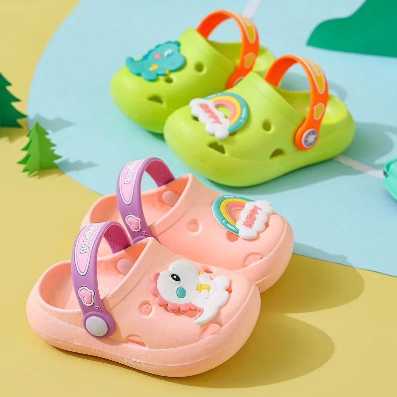 Summer Kids Sandals Hole Children's Shoes Slippers Soft Anti-Skid Cartoon Hole Baby Shoes Sandy Beach for Boys Girls