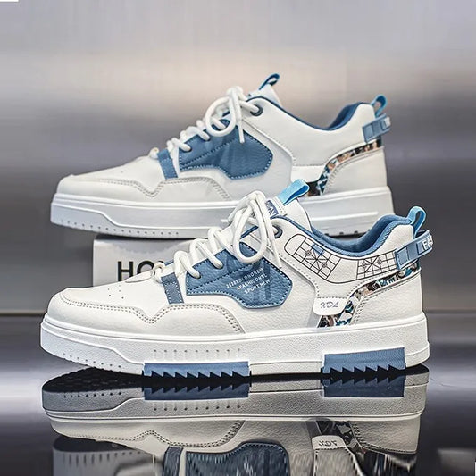 Men's shoes 2024 summer new breathable white shoes men's trendy and versatile thick soled sports board shoes trendy shoes