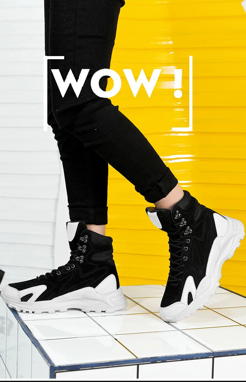 Fashion Men's Boots Comfortable Men Casual Shoes Breathable High Top Sneakers for Outdoor Non Slip Ankle Boots Platform Sneakers