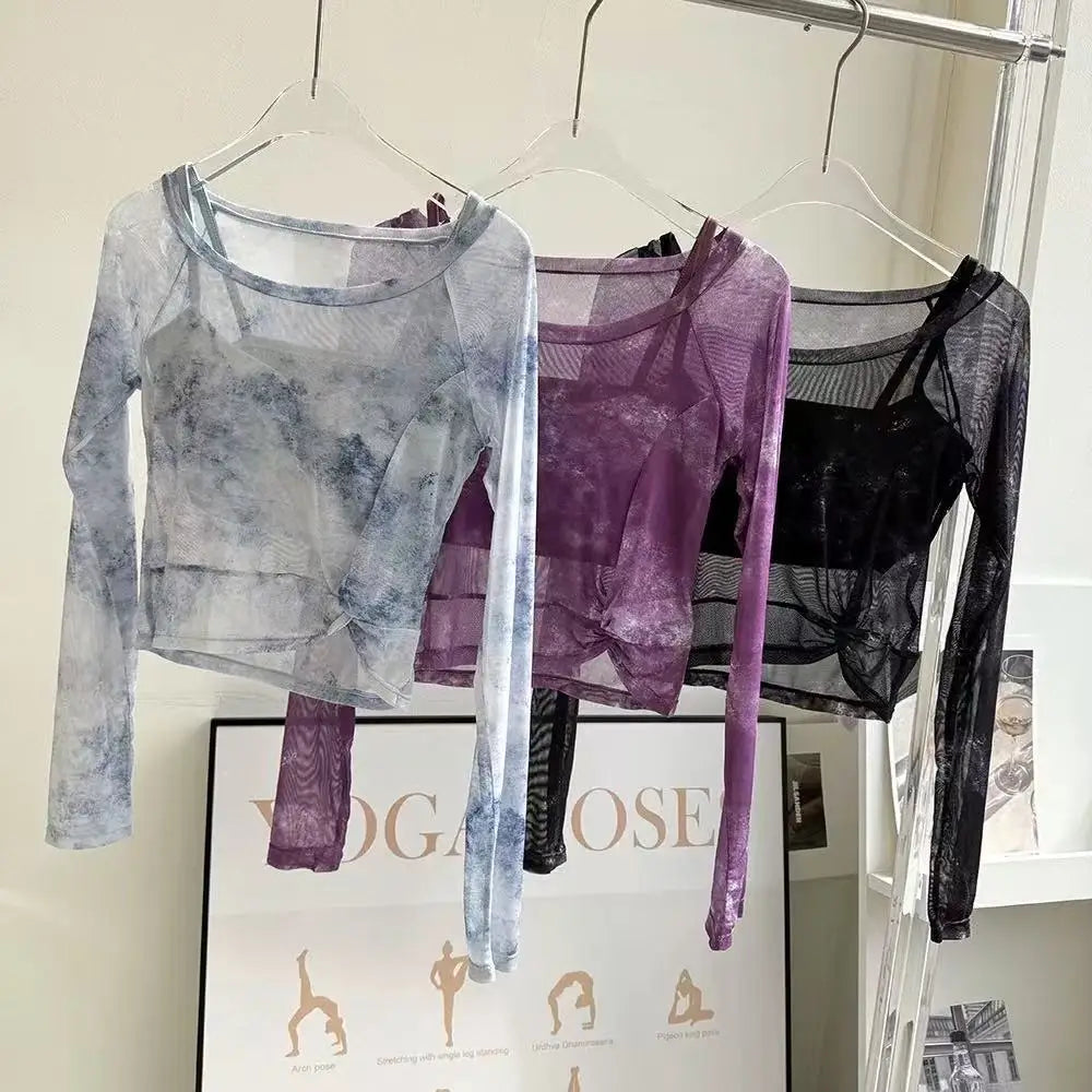 2PCS Gym Top Bra with T-Shirt Women Fitness Sport Crop Top Sexy Long Sleeve Shirt Quick Dry Yoga Shirt Outdoor Clothes