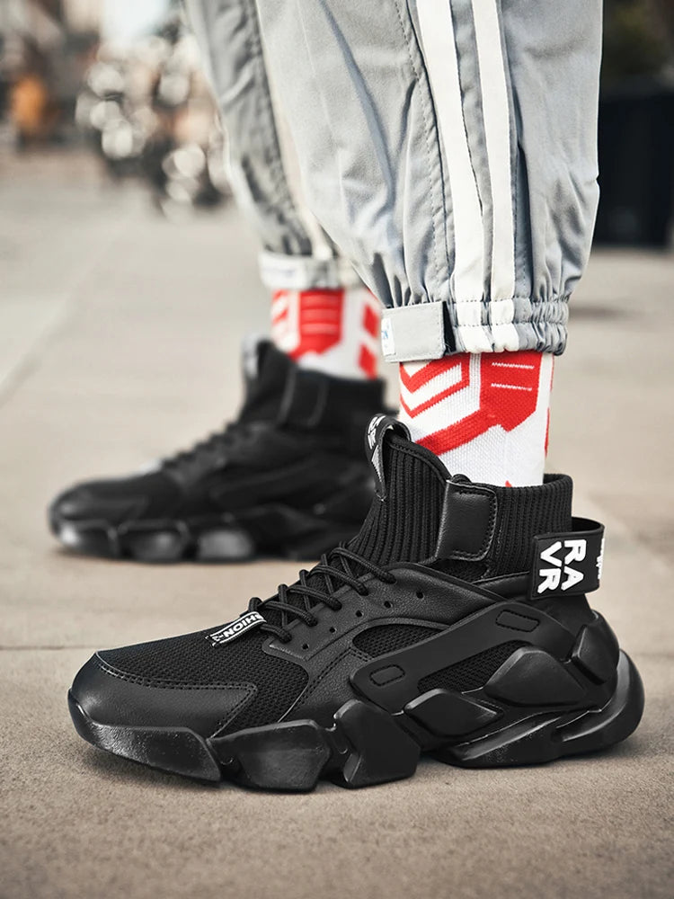 Shoes for Men New High-top Beige Men Sneakers Chunky Men Shoes Heighten Fashion Casual Plus Size Damping Tennis Shoes Zapatillas