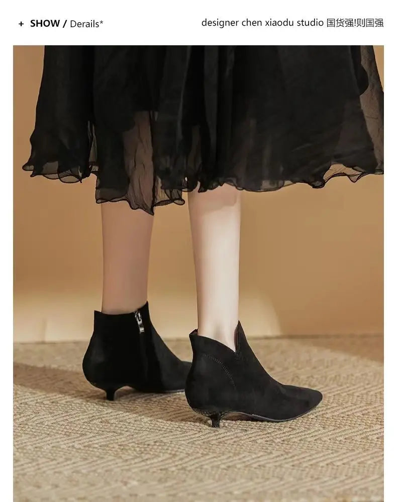 Super High Heel Boots High Heel Shoes Thick Heel Short Boots Autumn Winter 2025New Waterproof Platform Single Boot Women Boots