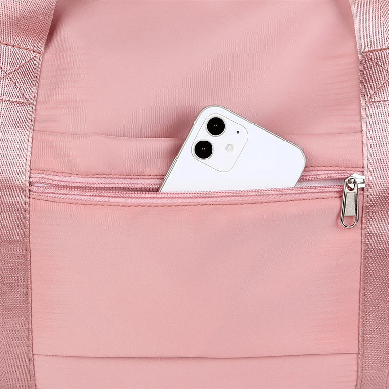 Extendable Women's Large Capacity Storage Luggage Handbag Leisure Travel Duffle Bag Waterproof Nylon Sports and Fitness Handbag