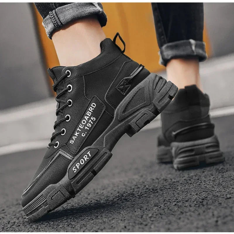 Shoes Man High Top Boots Comfort Botas Outdoor Fashion Desert Shoes Men's Platform Work Boot Wear-resistant Hiking Boot